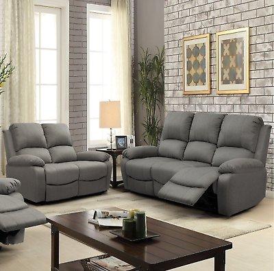 Luxury Fabric Reclining 3 Seater Sofa and 2 Seater Sofa